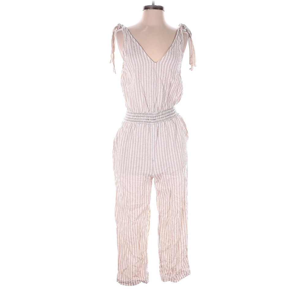 A New Day Cream Stripe Jumpsuit